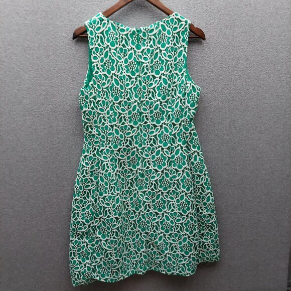 Eva Mendes New York & Company Womens Dress Size 12 Green & White Lace Sleeveless - Picture 3 of 3